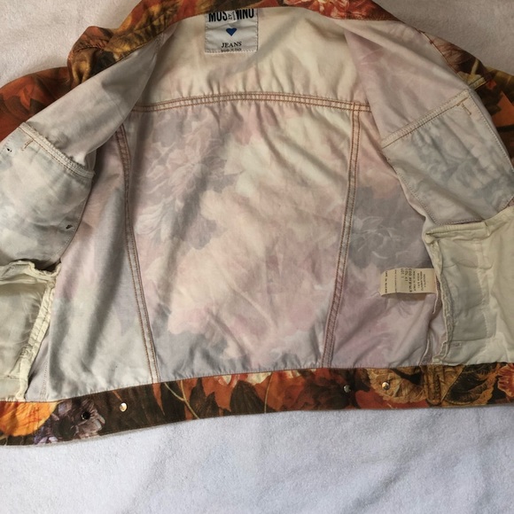 Moschino Autumn Flowers 90s Printed Crop Jacket Rare Vintage Piece - Picture 13 of 14
